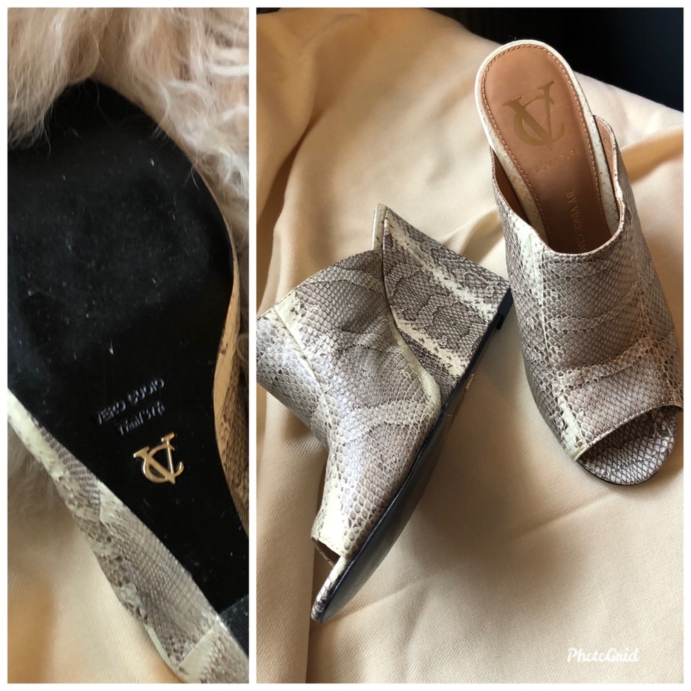 Vince Camuto snakeskin mule